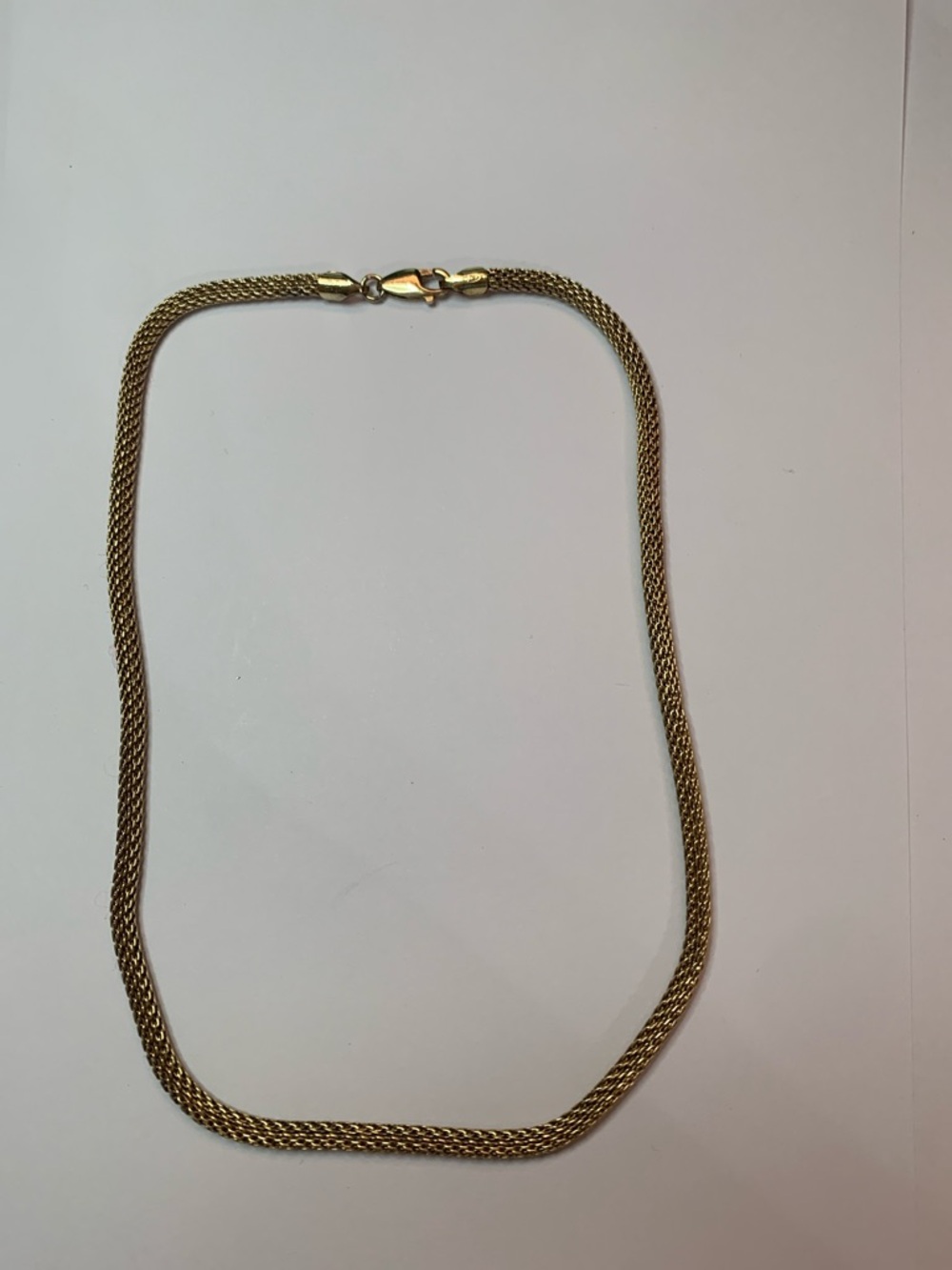 Polished Gold Mesh gold plated Sterling silver necklace.